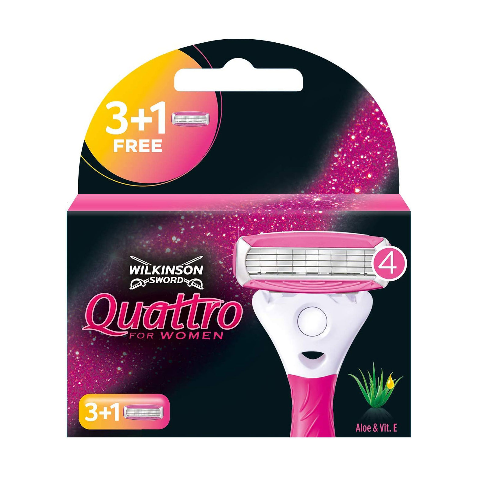 Змінні касети для гоління жіночі Wilkinson Sword Quattro For Woman, 3+1 шт
